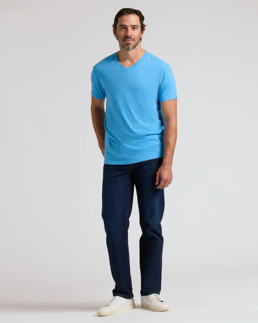 Cottry Dark Heather Bahama Blue Classic V-Neck - product image 1