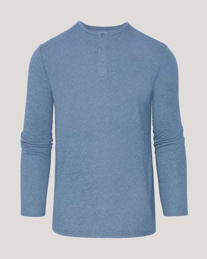 Cottry Dark Heather Vintage Navy Classic Long Sleeve Henley - product image 2