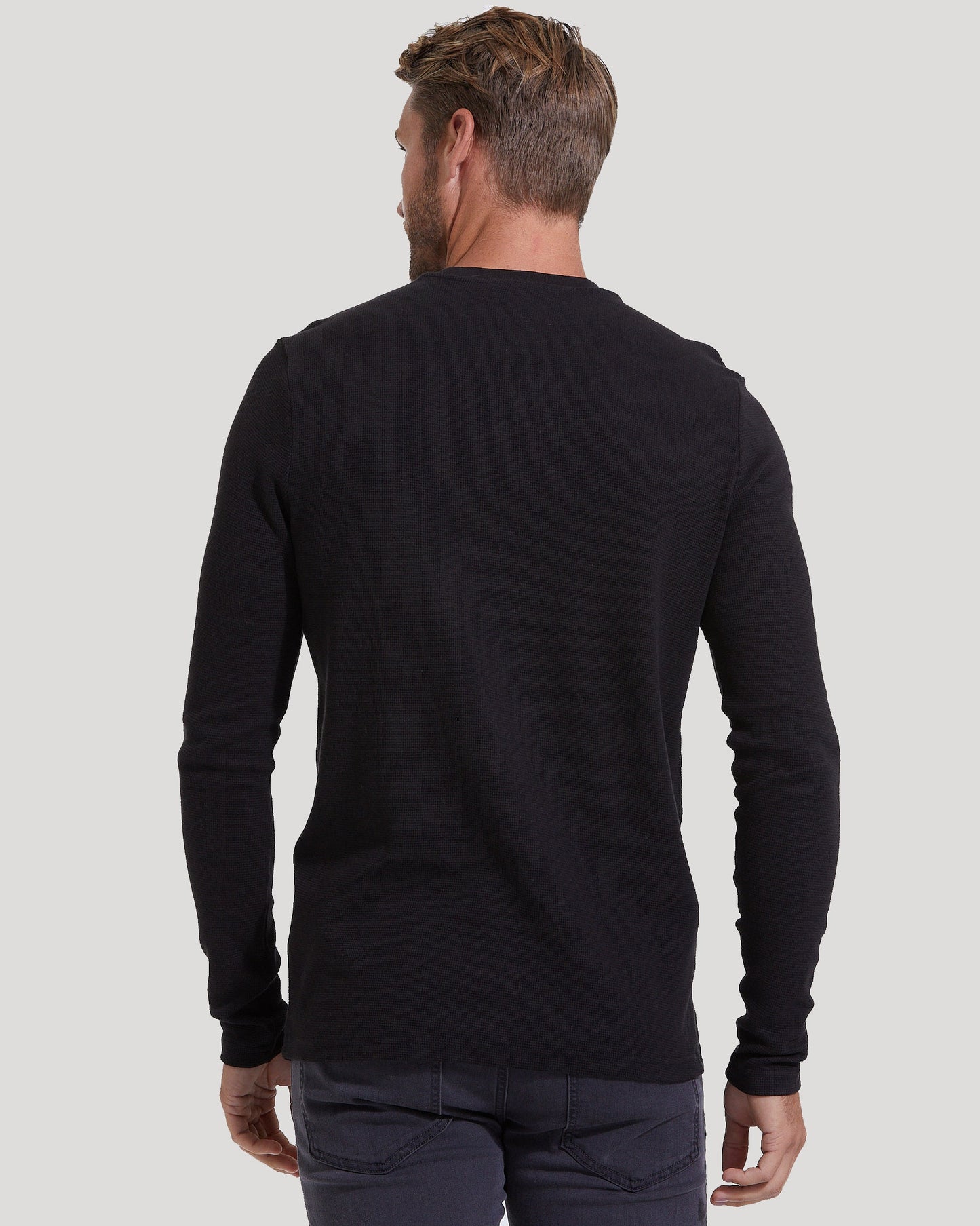Cottry Black Waffle Long Sleeve Crew Neck - product image 4