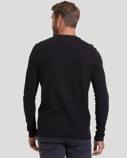Cottry Black Waffle Long Sleeve Crew Neck - product image 4