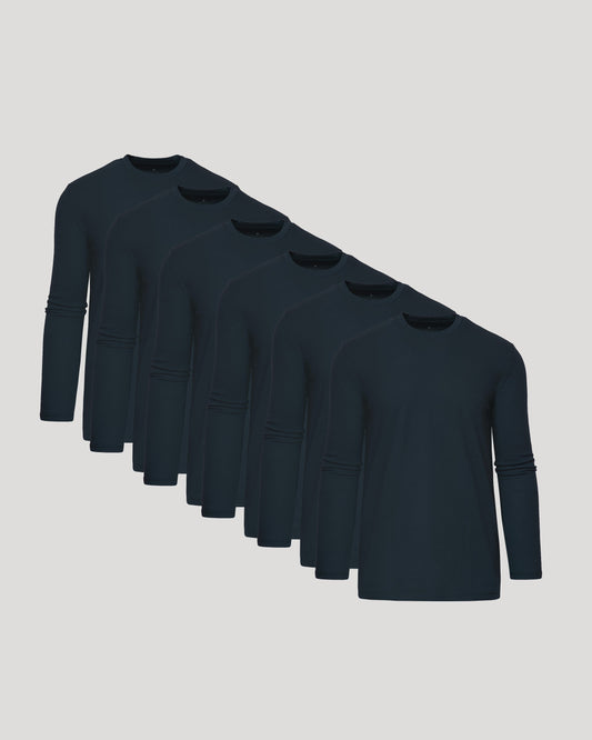 Cottry All Navy Tall Classic Long Sleeve Crew 6-Pack - product image 1