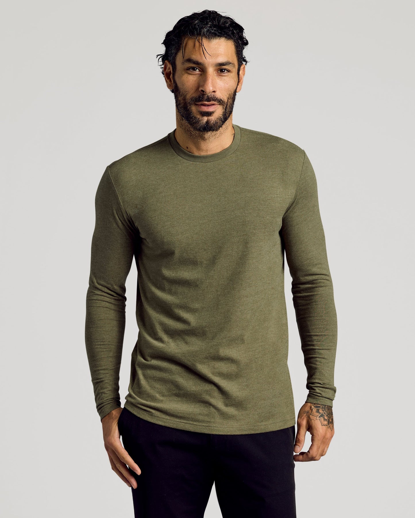Cottry Heather Military Green Tall Long Sleeve T-Shirt - product image 1