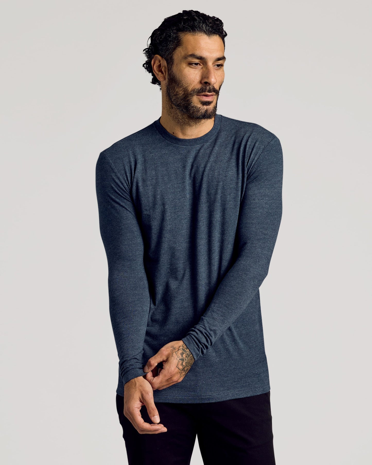 Cottry Heather Navy Tall Long Sleeve T-Shirt - product image 1