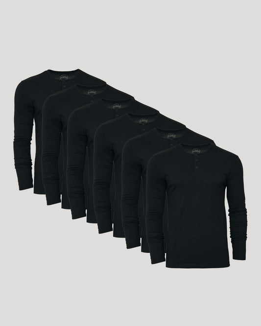 Cottry All Black Classic Henley 6-Pack - product image 1