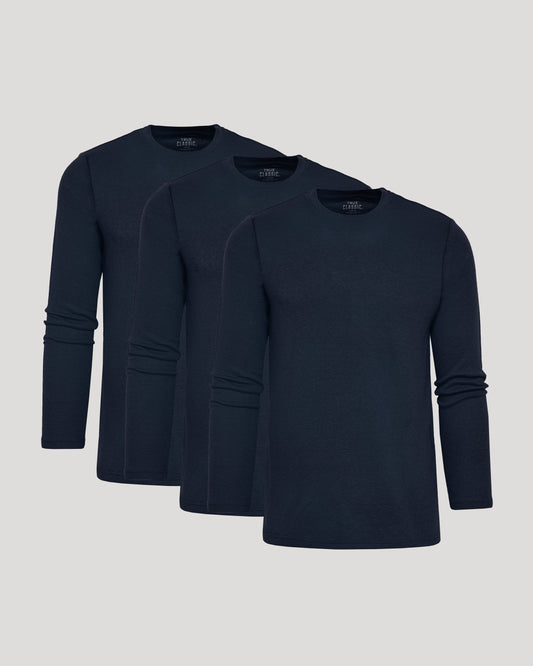 Cottry Navy Long Sleeve Waffle Crew 3-Pack - product image 1