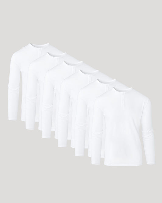 Cottry All White Classic Henley 6-Pack - product image 1