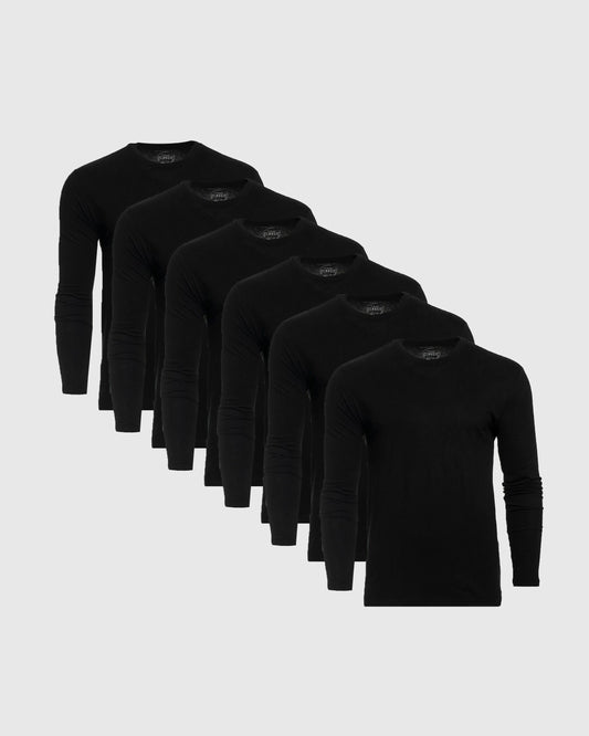 Cottry Black Classic Long Sleeve Crew Neck 6-Pack - product image 1