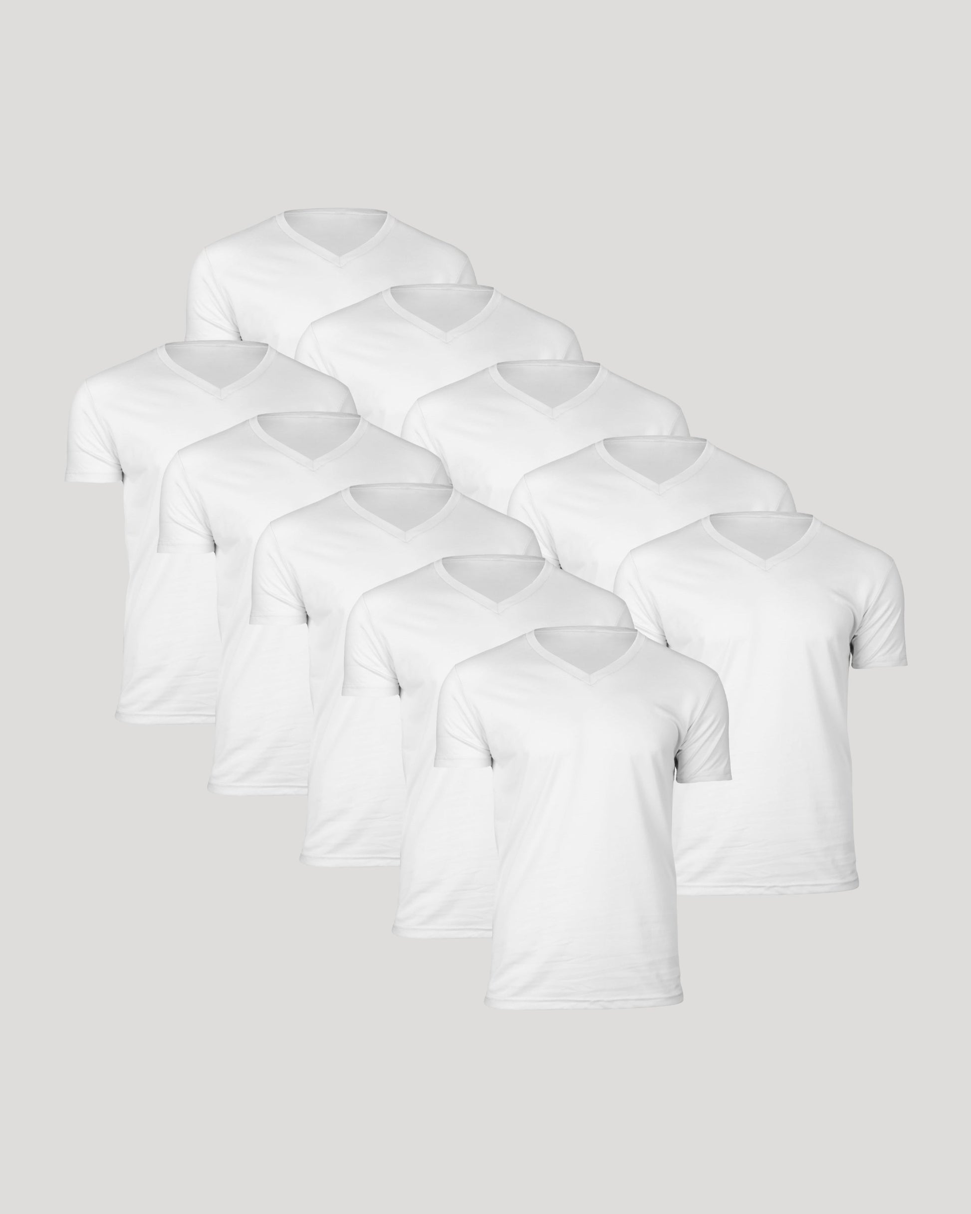 Cottry All White Classic V-Neck 10-Pack - product image 1