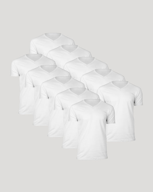 Cottry All White Classic V-Neck 10-Pack - product image 1