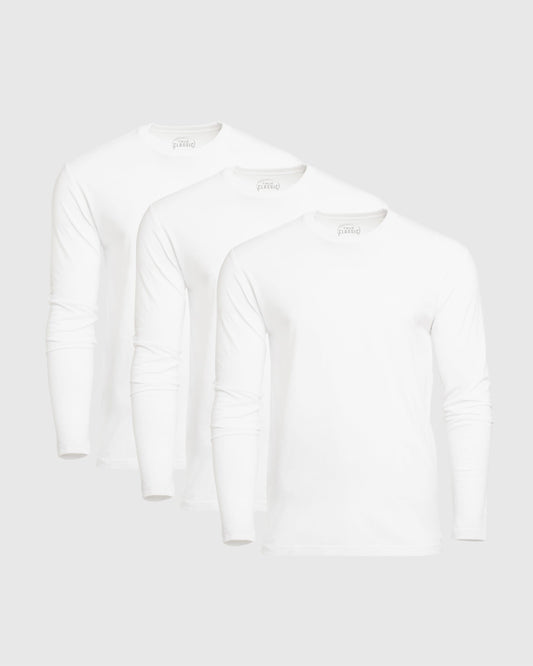 Cottry All White Long Sleeve Crew Neck 3-Pack - product image 1
