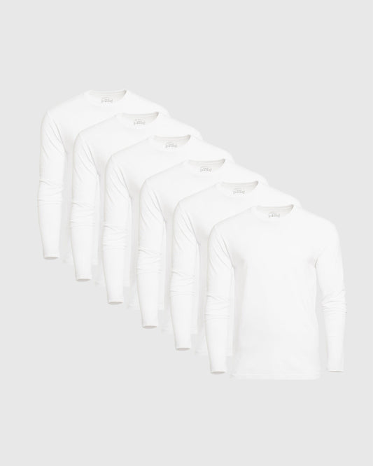 Cottry White Classic Long Sleeve Crew Neck 6-Pack - product image 1