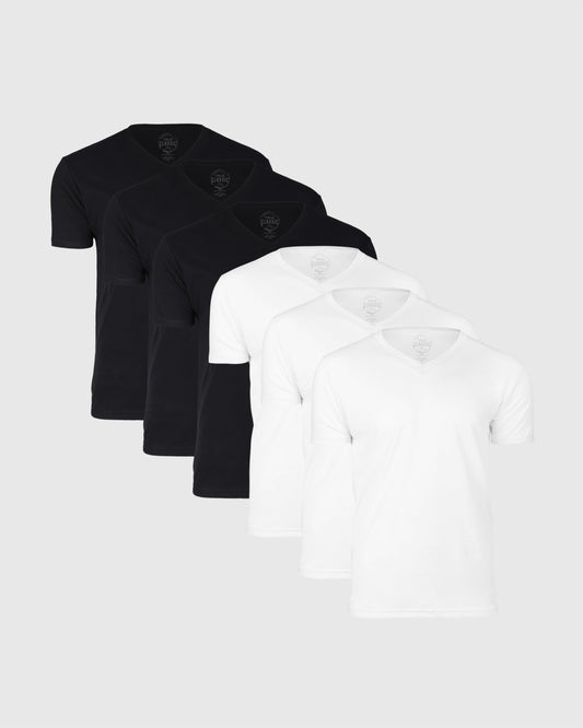 Cottry Black & White V-Neck T-Shirt 6-Pack - product image 1