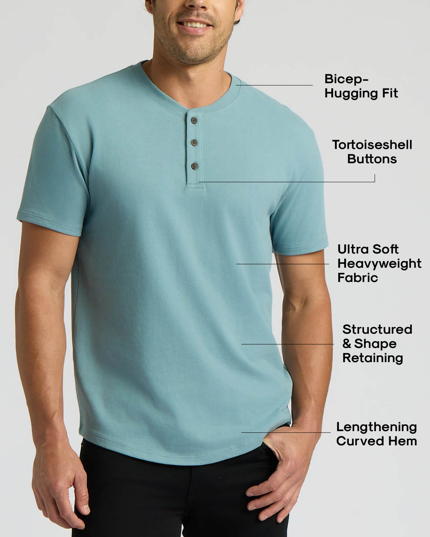 Cottry Citadel Heavyweight Curved Hem Henley - product image 4