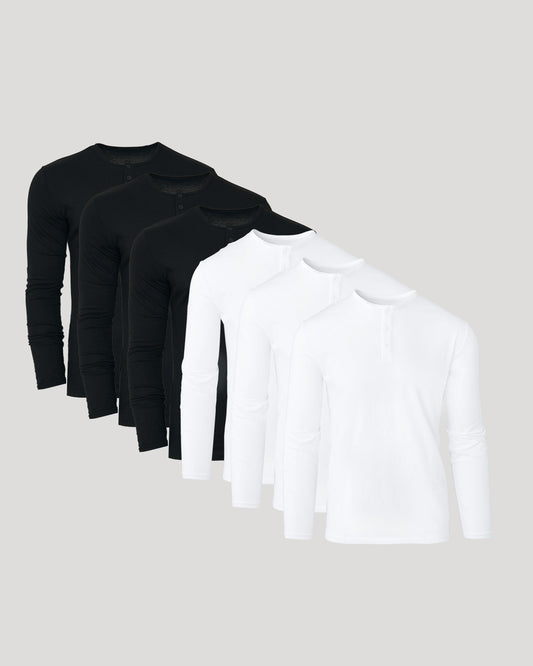 Cottry Black & White Classic Henley 6-Pack - product image 1