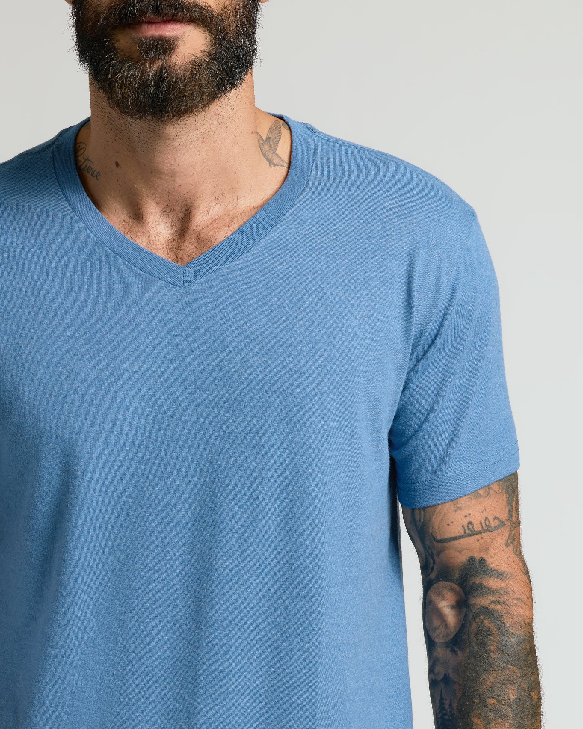Cottry Dark Heather Blue Lake V-Neck T-Shirt - product image 5