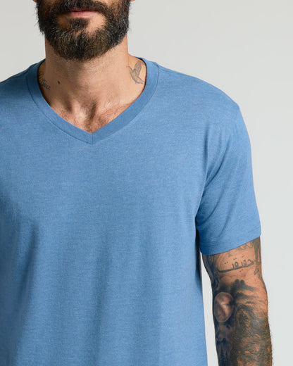 Cottry Dark Heather Blue Lake V-Neck T-Shirt - product image 5