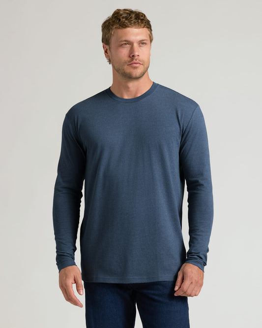 Cottry Heather Navy Classic Long Sleeve Crew Neck - product image 1