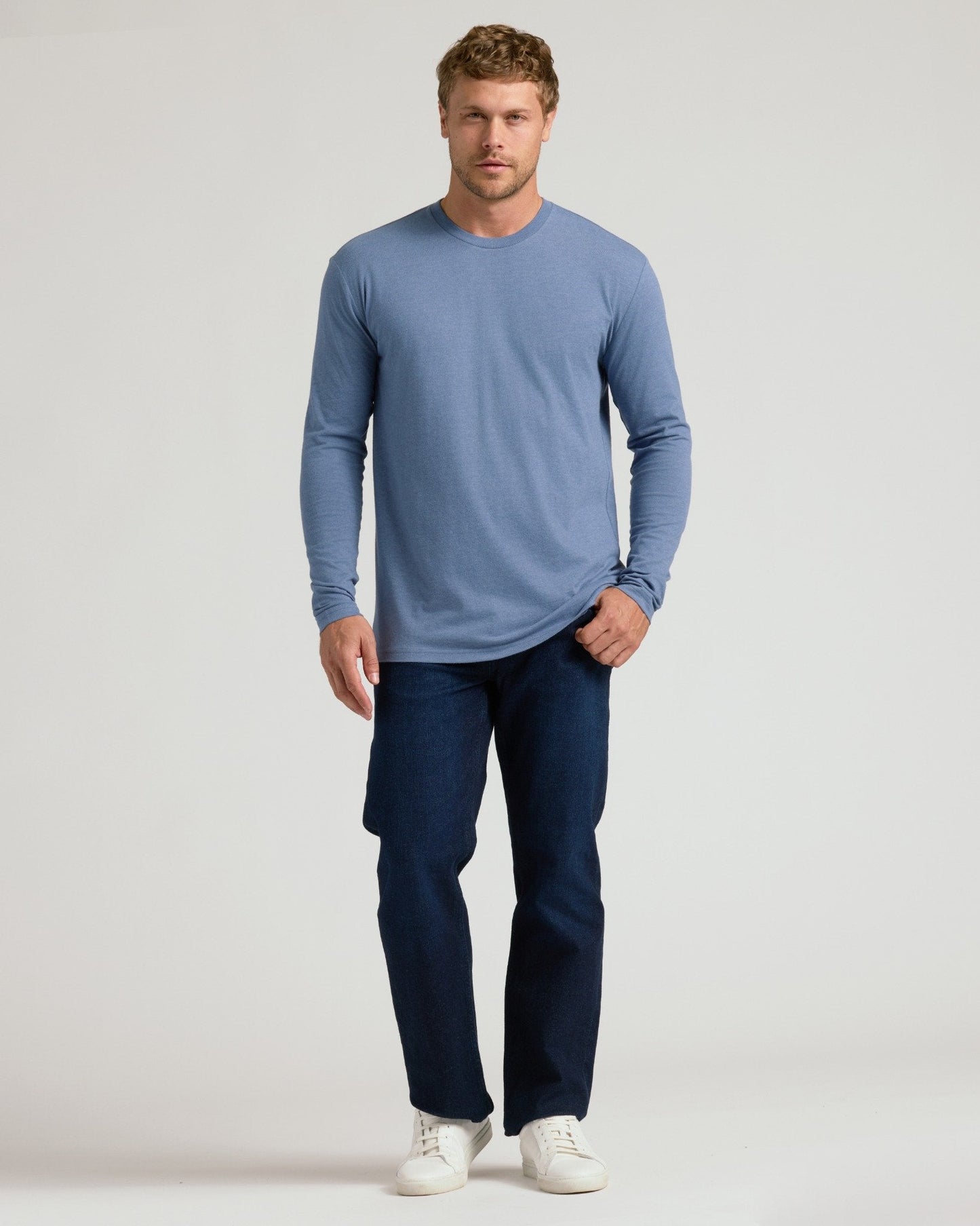 Cottry Dark Heather Vintage Navy Classic Long Sleeve Crew Neck - product image 7