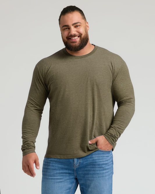 Cottry Heather Military Green Classic Long Sleeve Crew Neck - product image 1
