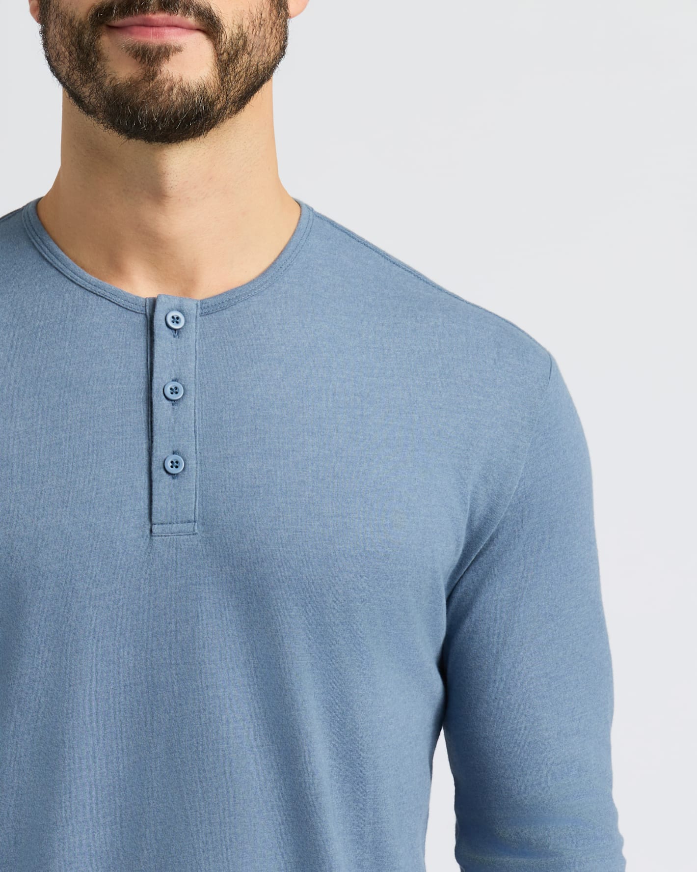 Cottry Dark Heather Vintage Navy Classic Long Sleeve Henley - product image 6