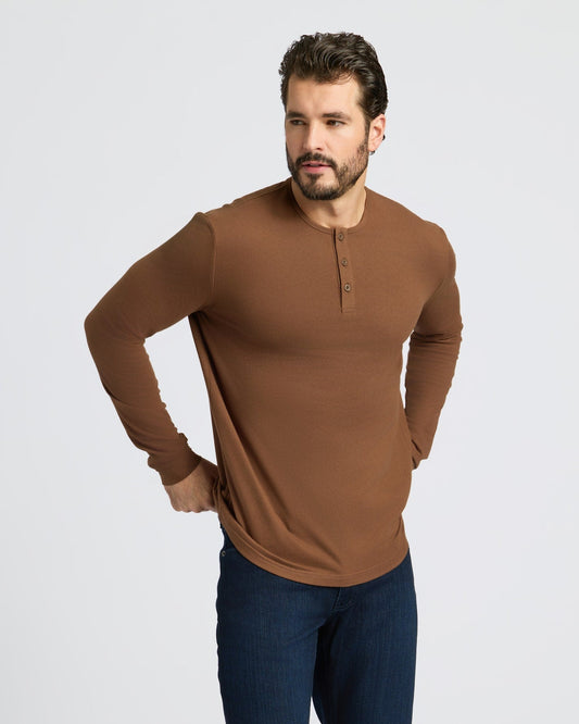 Cottry Sepiawood Classic Long Sleeve Henley - product image 1