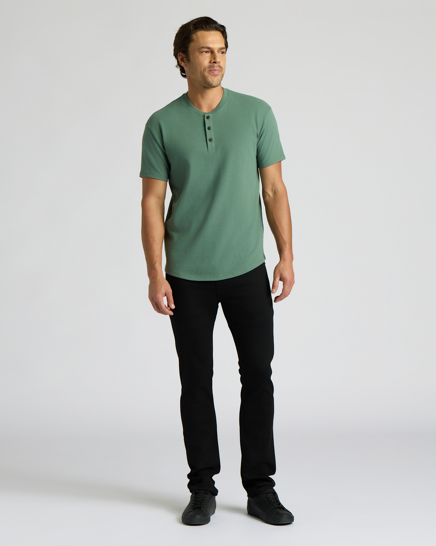 Cottry Neo Fern Heavyweight Curved Hem Henley - product image 3