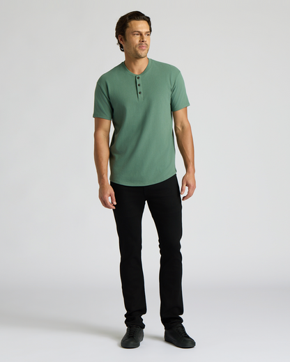 Cottry Neo Fern Heavyweight Curved Hem Henley - product image 3