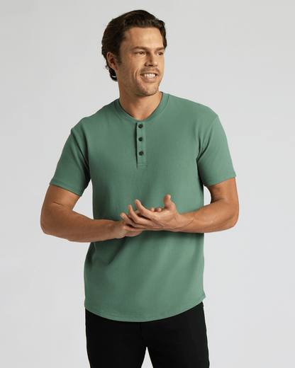 Cottry Neo Fern Heavyweight Curved Hem Henley - product image 1