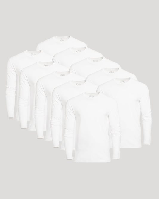 Cottry White Classic Long Sleeve Crew Neck 10-Pack - product image 1