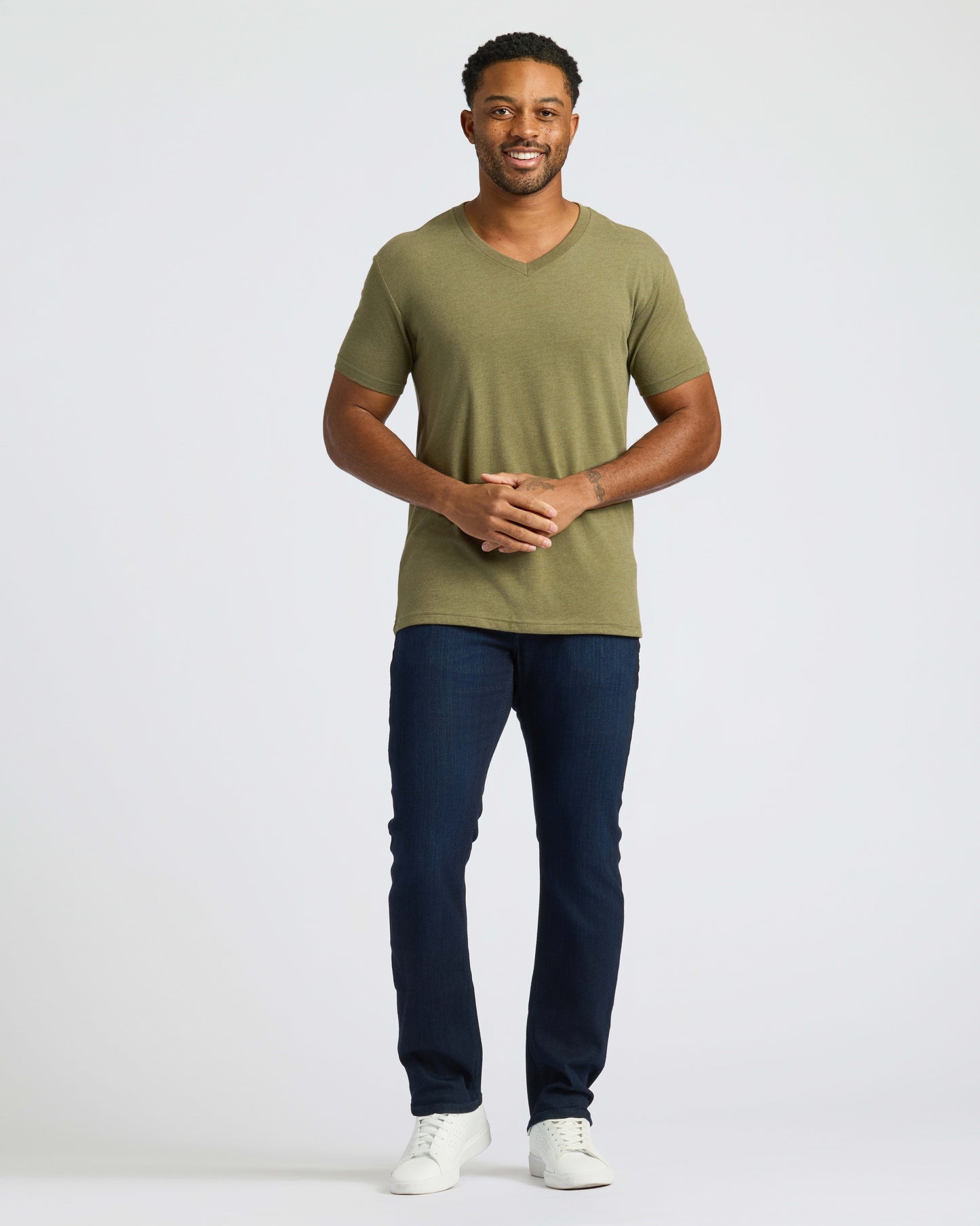 Cottry Heather Military Green Classic V-Neck - product image 3
