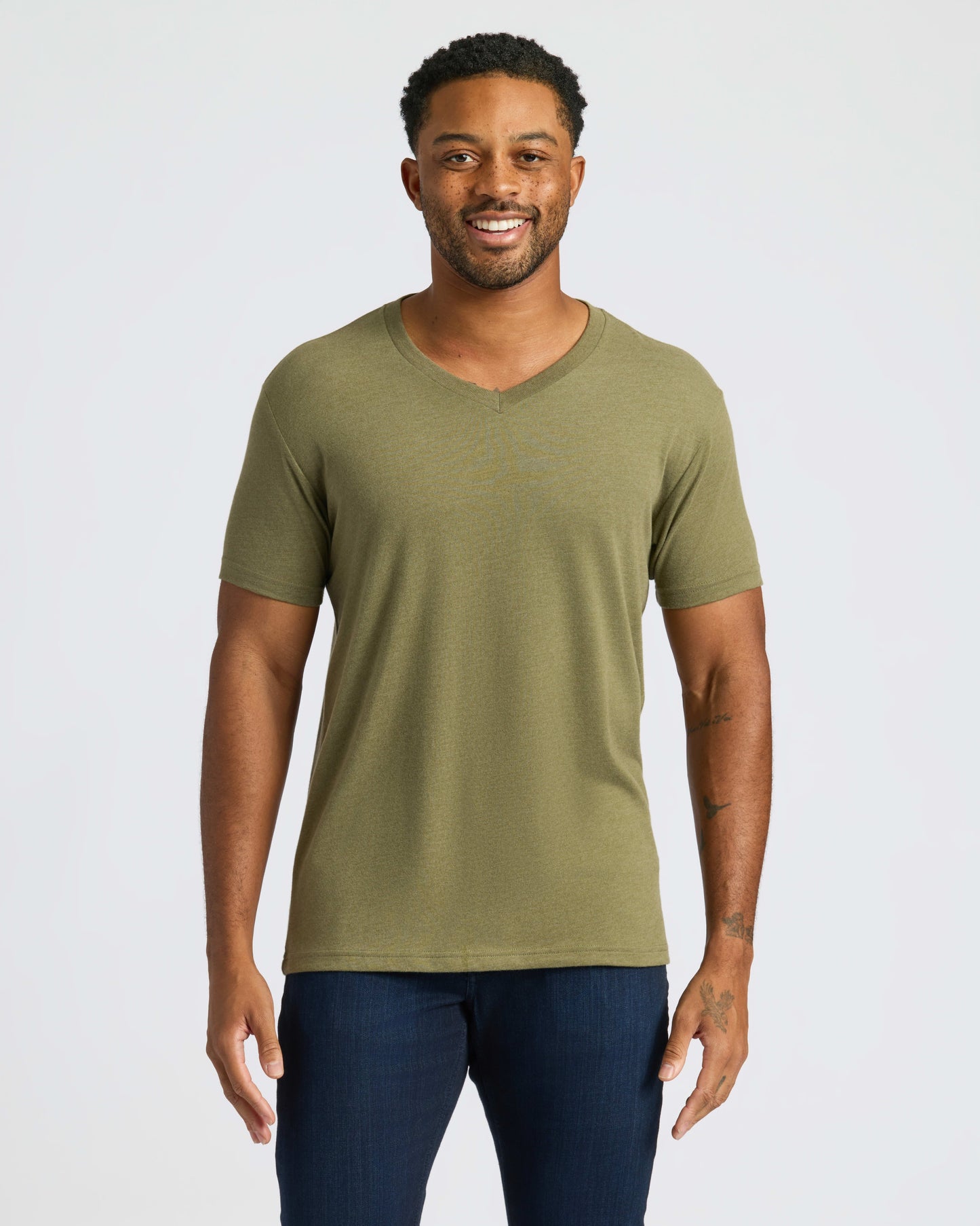 Cottry Heather Military Green Classic V-Neck - product image 1