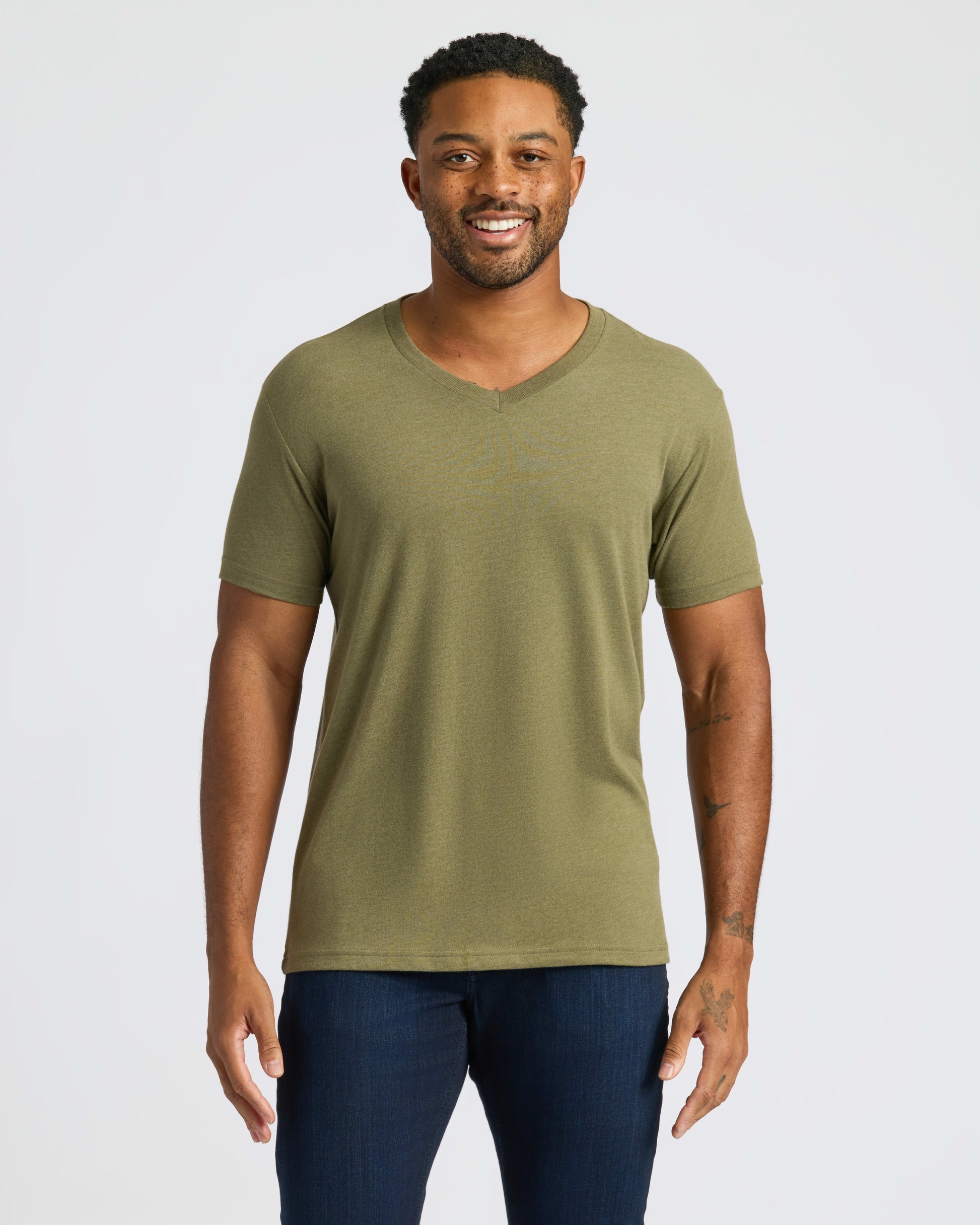 Cottry Heather Military Green Classic V-Neck - product image 1