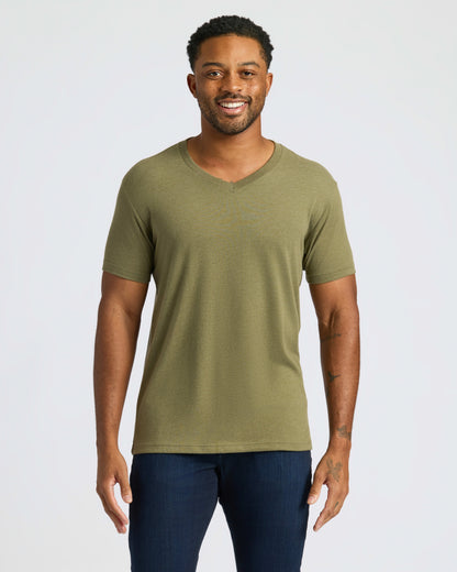 Cottry Heather Military Green Classic V-Neck - product image 1