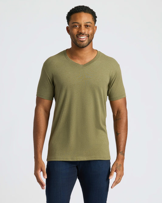 Cottry Heather Military Green Classic V-Neck - product image 1