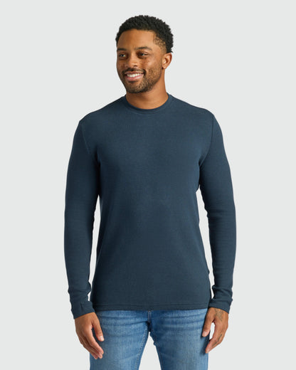 Cottry Navy Waffle Long Sleeve Crew Neck - product image 1