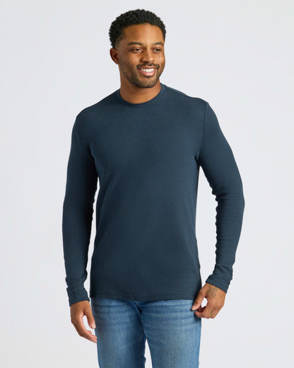 Cottry Navy Waffle Long Sleeve Crew Neck - product image 6